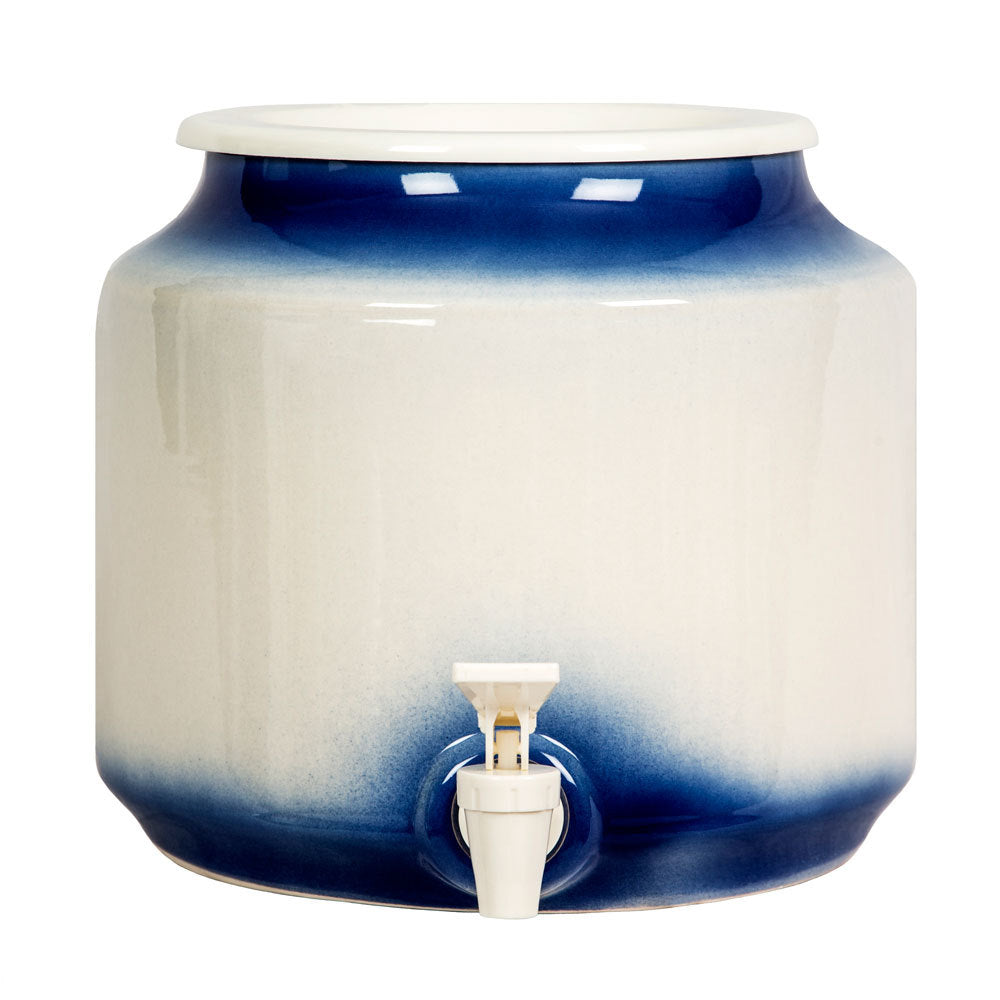 ACE White and Blue Ceramic Water Dispenser