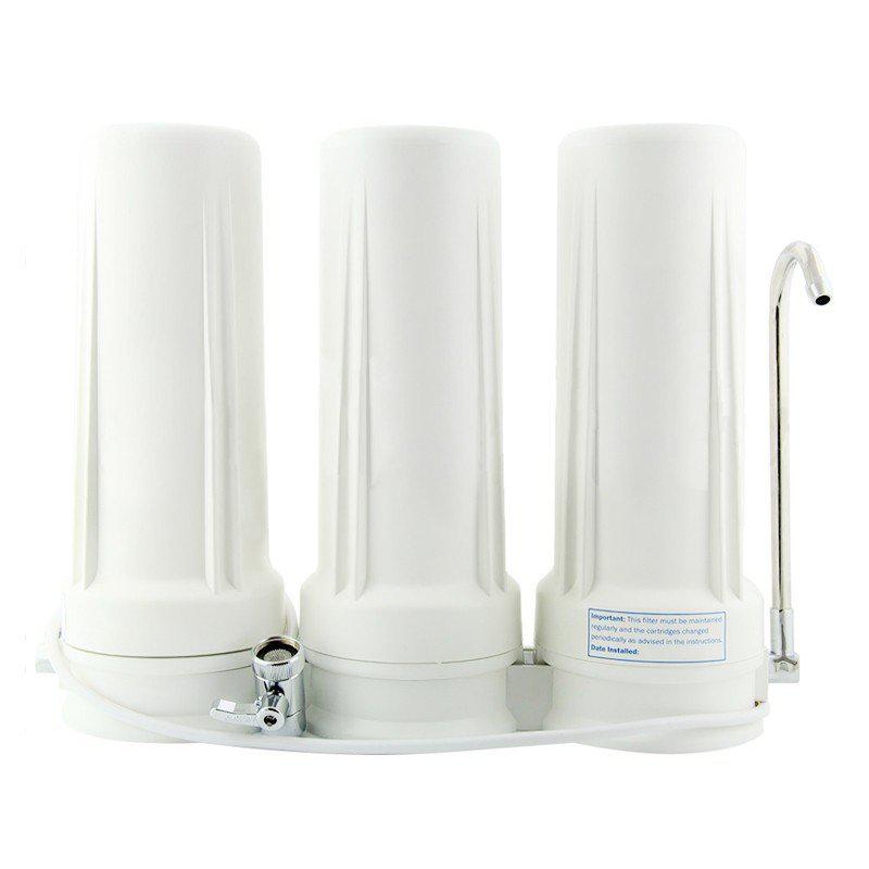 Ace Triple 3 Stage Countertop Water Filter | Sediment + Carbon CT-3-SCC