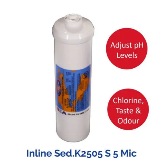 Ace Omnipure Inline Filter K2505 SS 5 Micron Sediment Water Filter Replacement Cartridge 10" with 90 Degree 1/4"